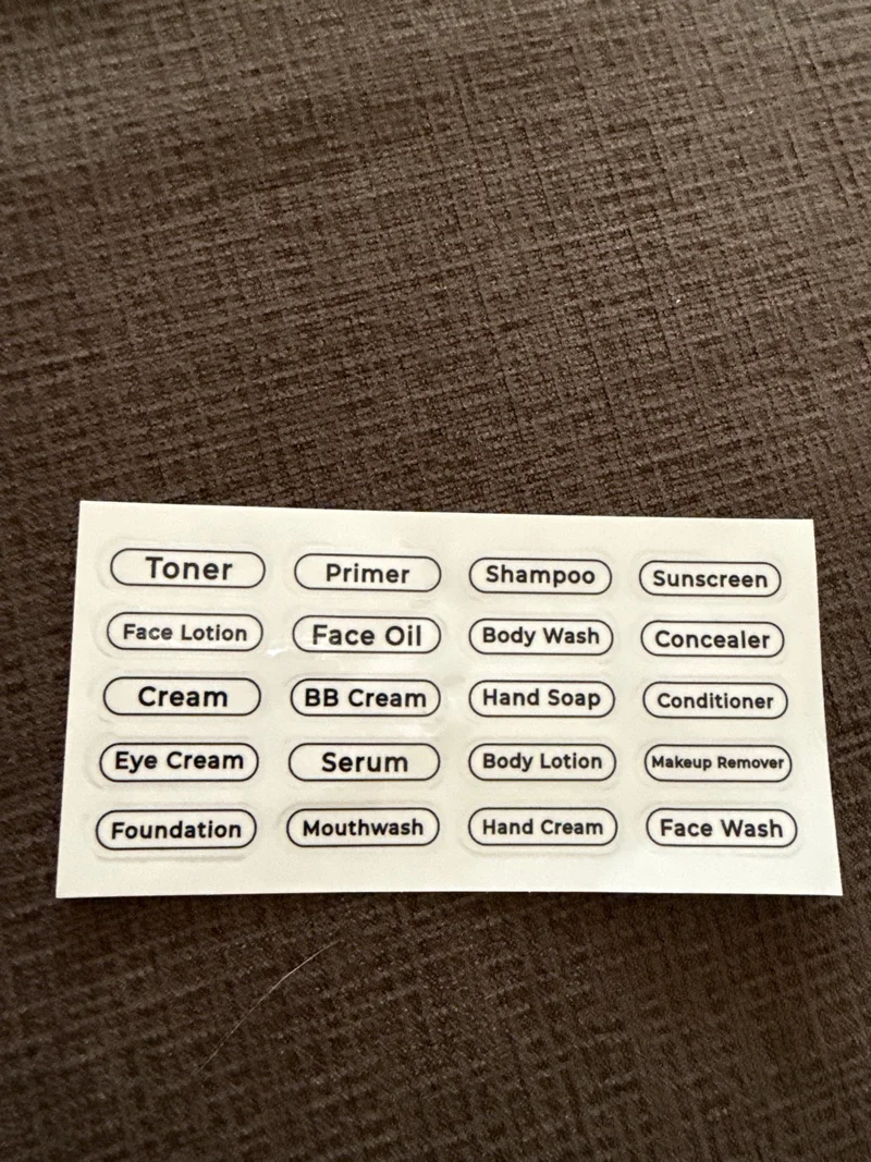 Stickers para nombrar compartimientos